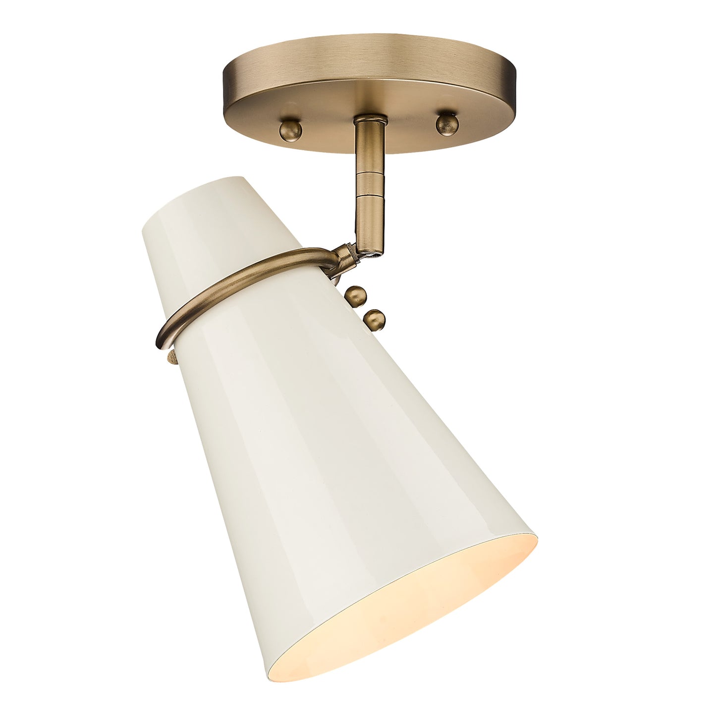 Isha Modern Gold 1 Light Wall Sconce with Beige Shade