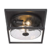 Marlowe Modern Black Flush Mount - Outdoor with Clear Shade