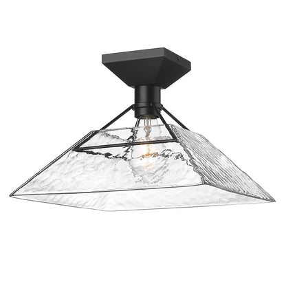 Artemis Modern Black Semi-Flush with Clear Shade