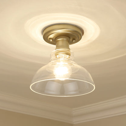 Lan Transitional Gold Flush Mount with Clear Shade