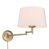 Carrol Transitional Gold 1 Light Articulating Wall Sconce with White Shade