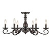 Remington Traditional Bronze 6 Light Semi-Flush - Large