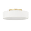 Linden Modern Gold Flush Mount with White Shade