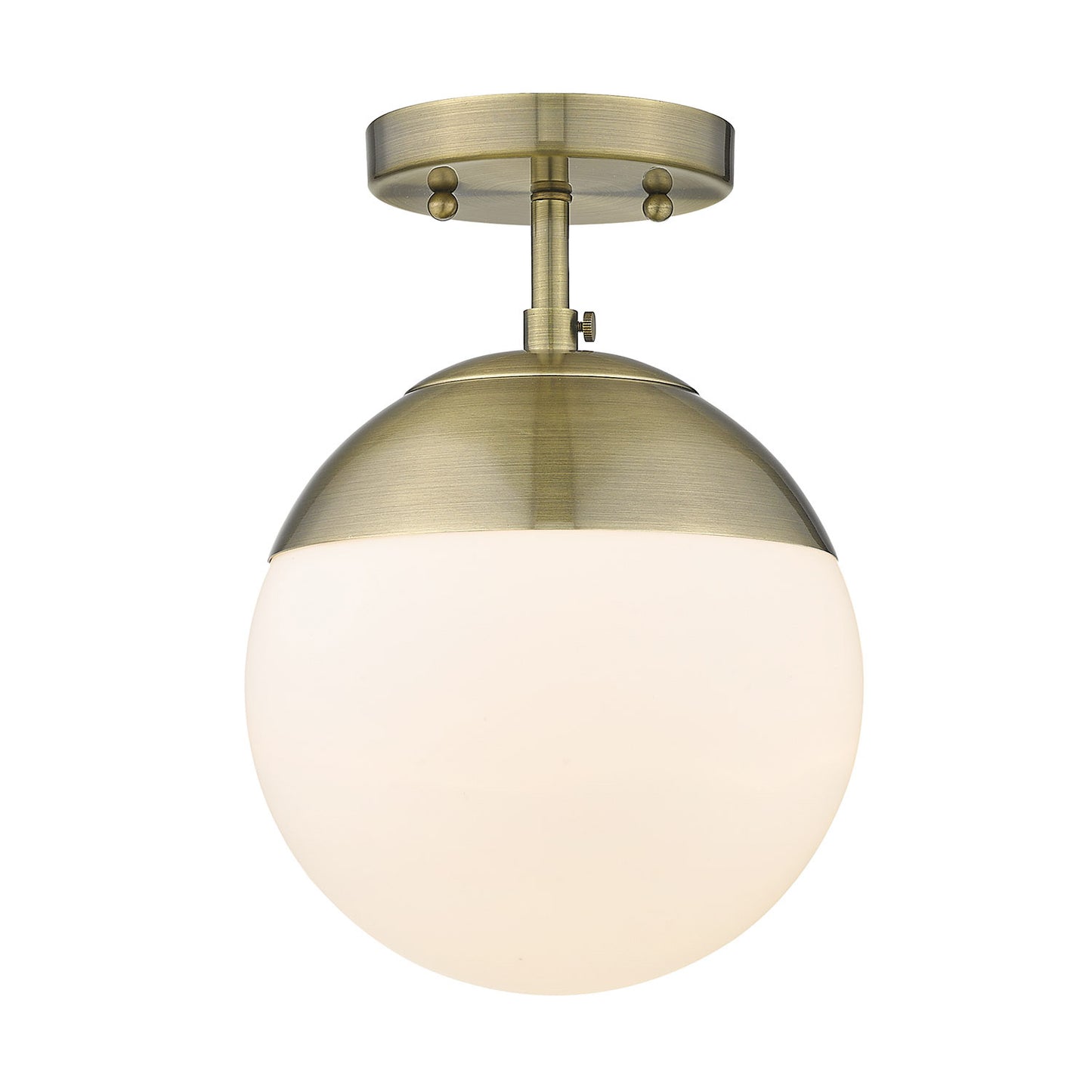 Eros Transitional Gold Semi-Flush with White Shade