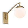 Hugo Traditional Gold 1 Light Articulating Wall Sconce with White Shade