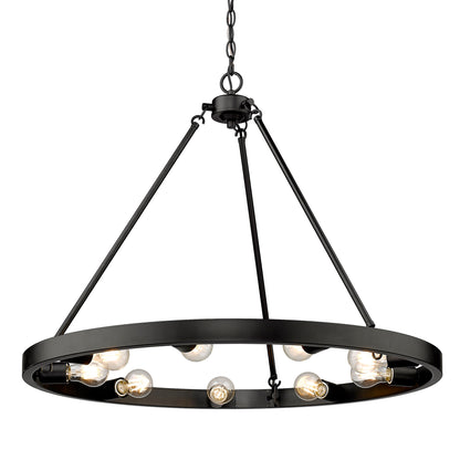 Kingston Transitional Black 9 Light Chandelier