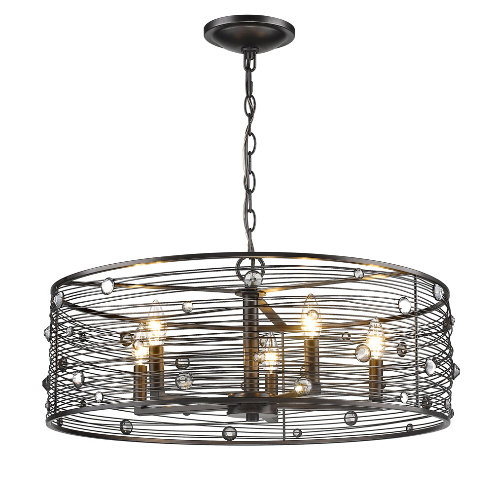 Lavinia Uptown Bronze 5 Light Chandelier with Bronze Shade