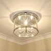 Harwick Transitional Silver Flush Mount with Clear Shade