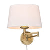 Carrol Transitional Gold 1 Light Articulating Wall Sconce with White Shade