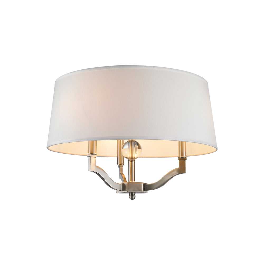 Cora Transitional Silver Semi-Flush (Convertible) with White Shade