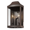 Clarkson Traditional Medium Outdoor Wall Sconce - Black with Clear Shade