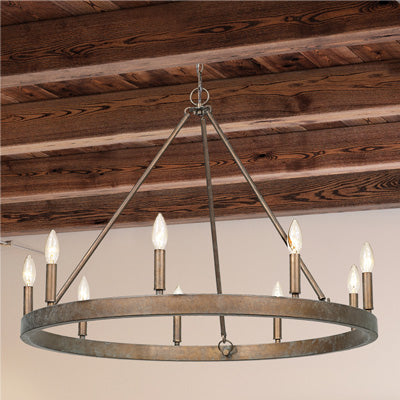 Levy Transitional Bronze 9 Light Chandelier