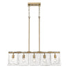 Shannon Modern Gold Linear Pendant with Clear Shade