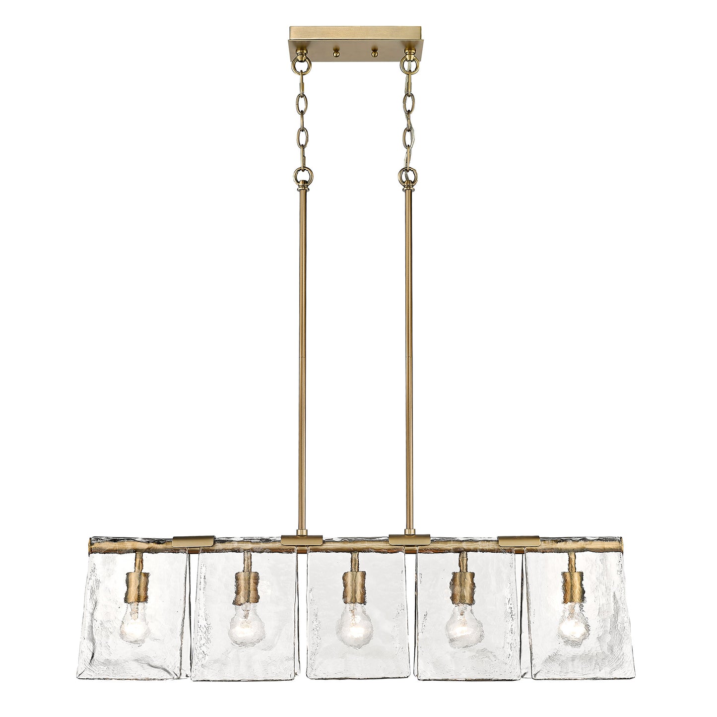 Shannon Modern Gold Linear Pendant with Clear Shade