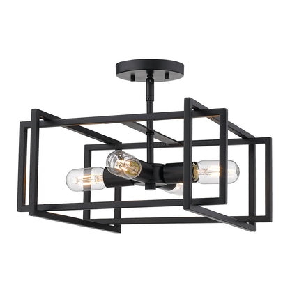 Wilshire Modern Black Semi-Flush