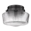 Emmons Traditional Black Flush Mount with Clear Shade