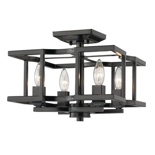 Gianna Transitional Black Semi-Flush