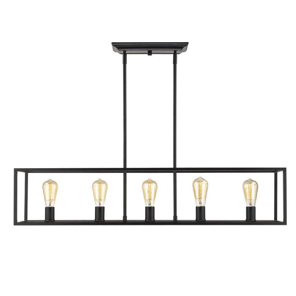 Samson Transitional Black 5 Light Linear Pendant