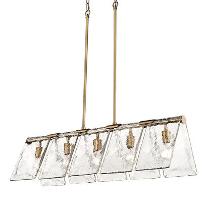 Shannon Modern Gold Linear Pendant with Clear Shade