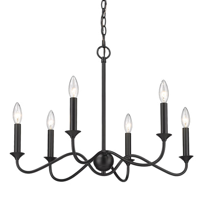 Tanner Traditional Black 6 Light Chandelier