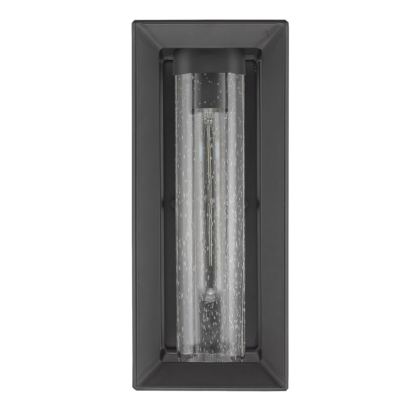 Samson Modern Black Wall Sconce - Outdoor with Clear Shade