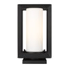 Samson Modern Black Pier Mount - Outdoor with White Shade