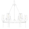 Frances Transitional White 6 Light Chandelier with Clear Shade