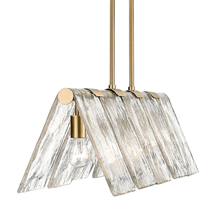 Shannon Modern Gold Linear Pendant with Clear Shade