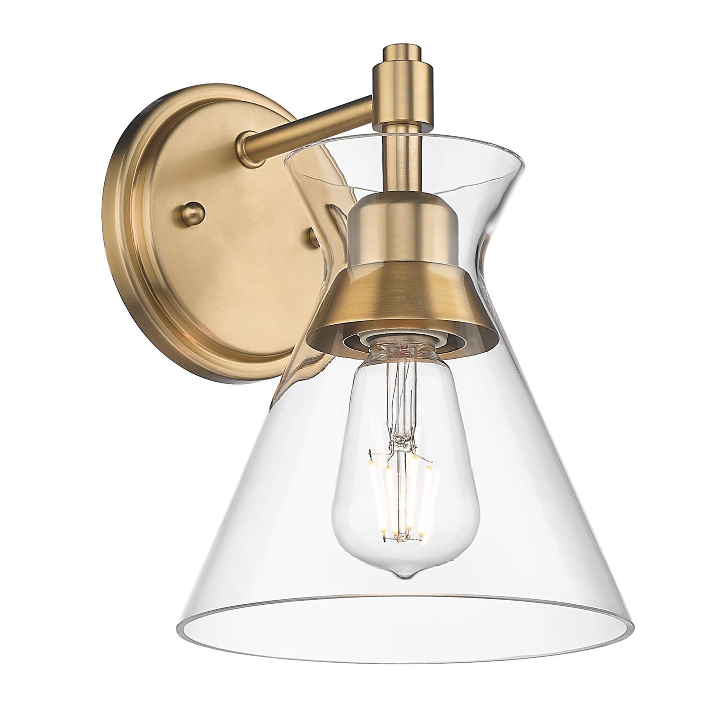 Avana Modern Gold 1 Light Wall Sconce with Clear Shade