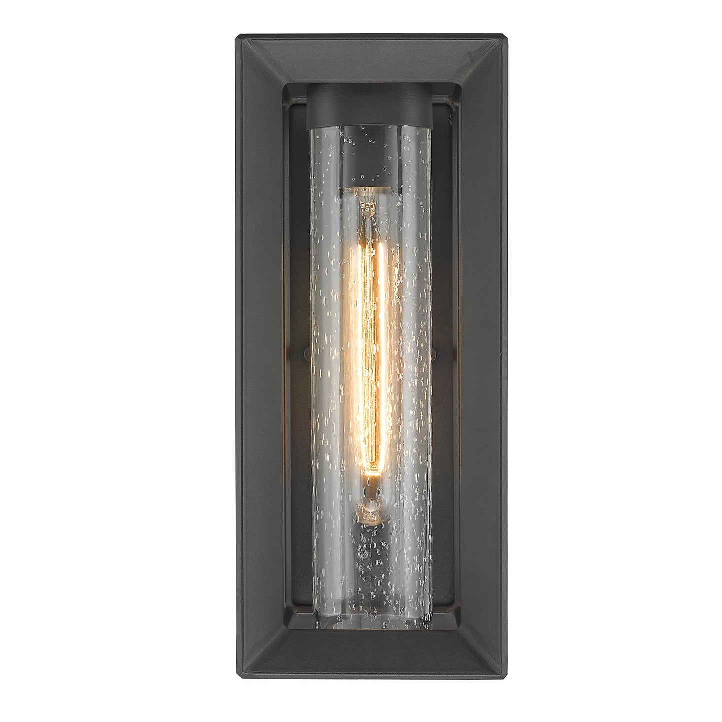 Samson Modern Black Wall Sconce - Outdoor with Clear Shade