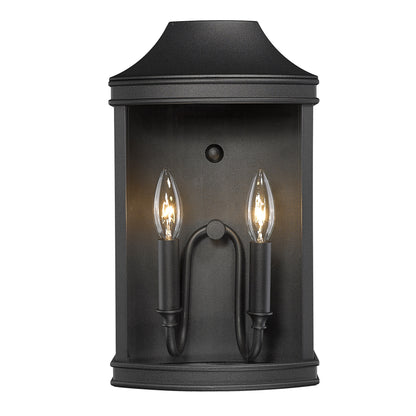 Clarkson Traditional Medium Outdoor Wall Sconce - Black with Clear Shade