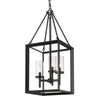 Samson Modern Black 3 Light Pendant with Clear Shade