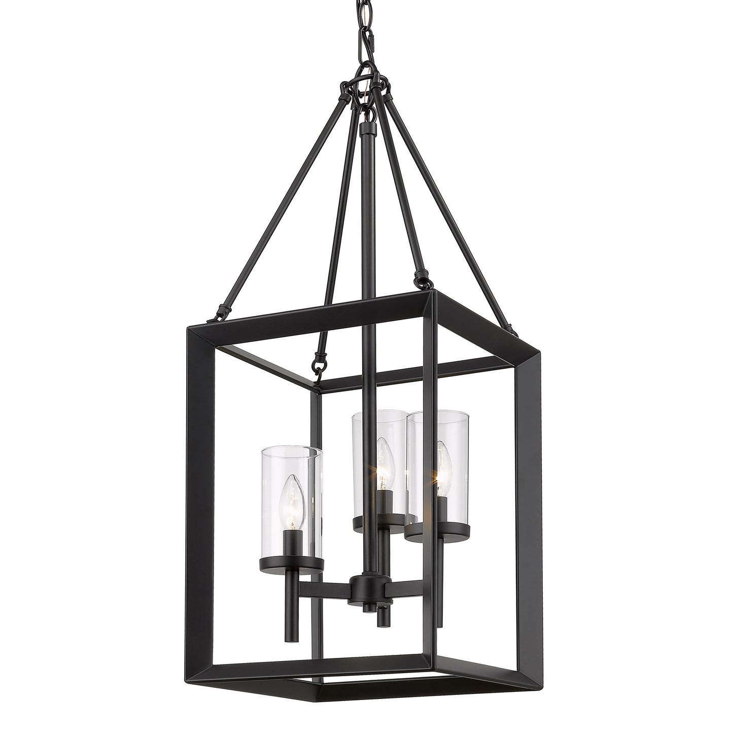 Samson Modern Black 3 Light Pendant with Clear Shade