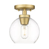 Garrick Transitional Gold Flush Mount with Clear Shade