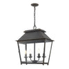 Ross Traditional Black 4 Light Pendant Lantern with Clear Shade