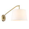 Mullen Modern Gold 1 Light Articulating Wall Sconce with White Shade