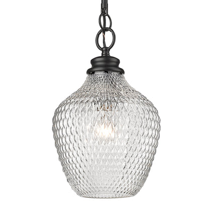 Lydia Transitional Black Medium Pendant with Clear Shade