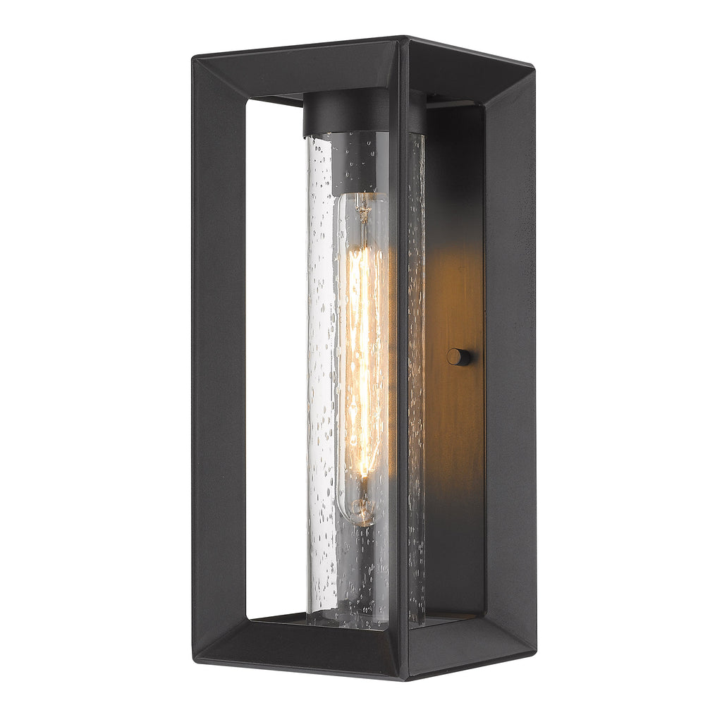 Samson Modern Black Wall Sconce - Outdoor with Clear Shade