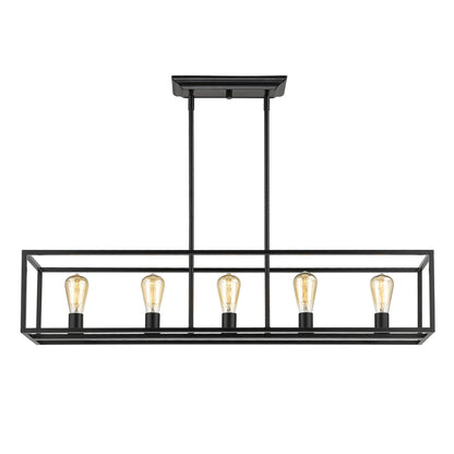 Samson Transitional Black 5 Light Linear Pendant