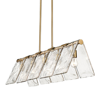 Shannon Modern Gold Linear Pendant with Clear Shade