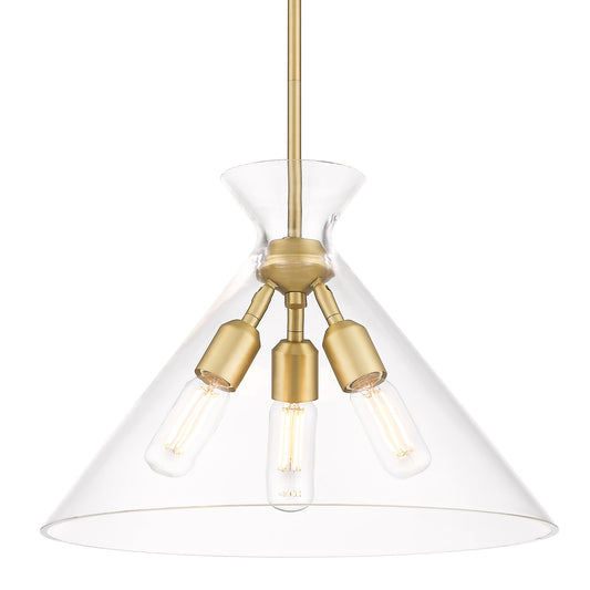 Avana Modern Gold 3 Light Pendant with Clear Shade