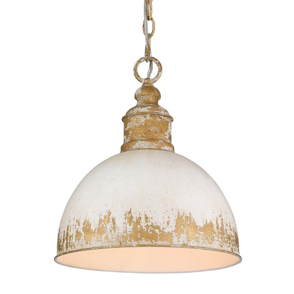 Darla Rustic Gold Medium Pendant with Beige Shade