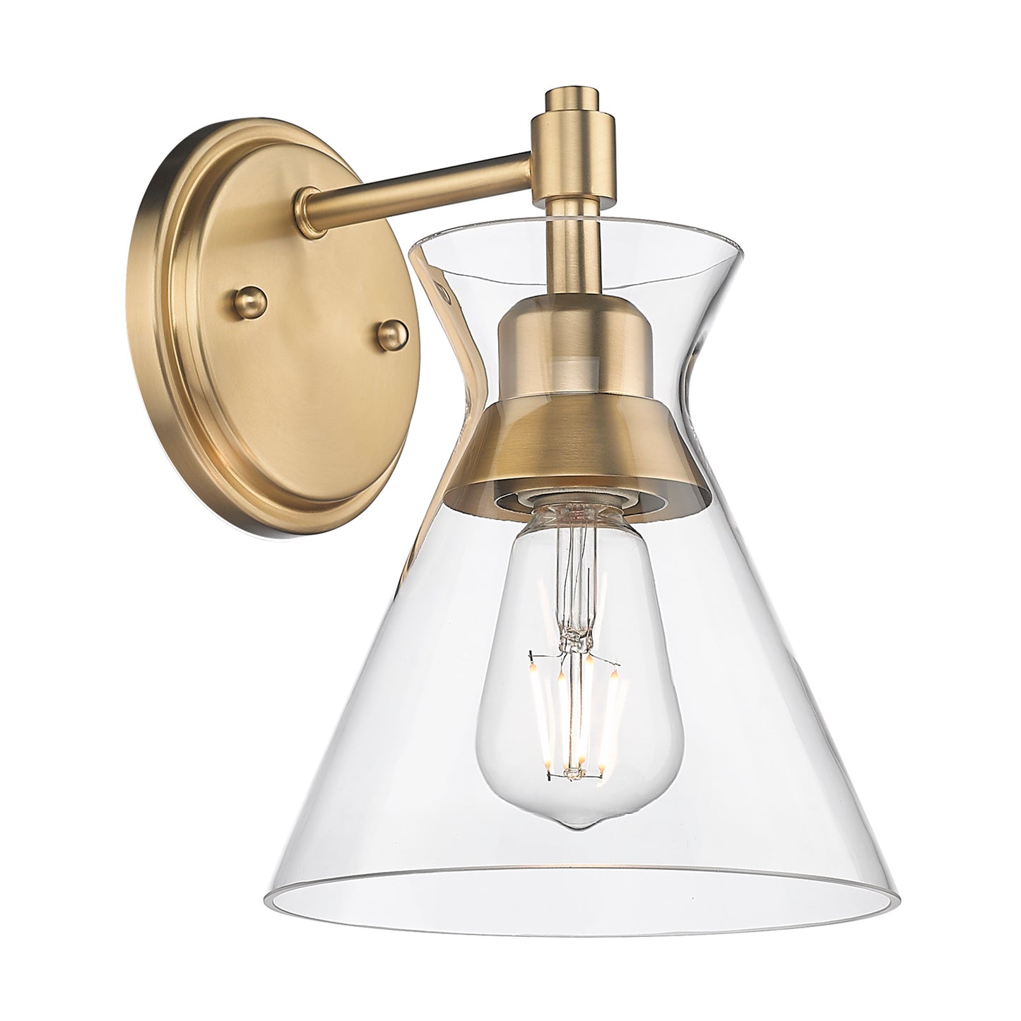 Avana Modern Gold 1 Light Wall Sconce with Clear Shade