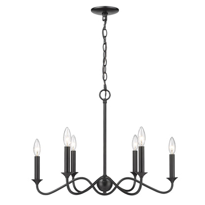 Tanner Traditional Black 6 Light Chandelier