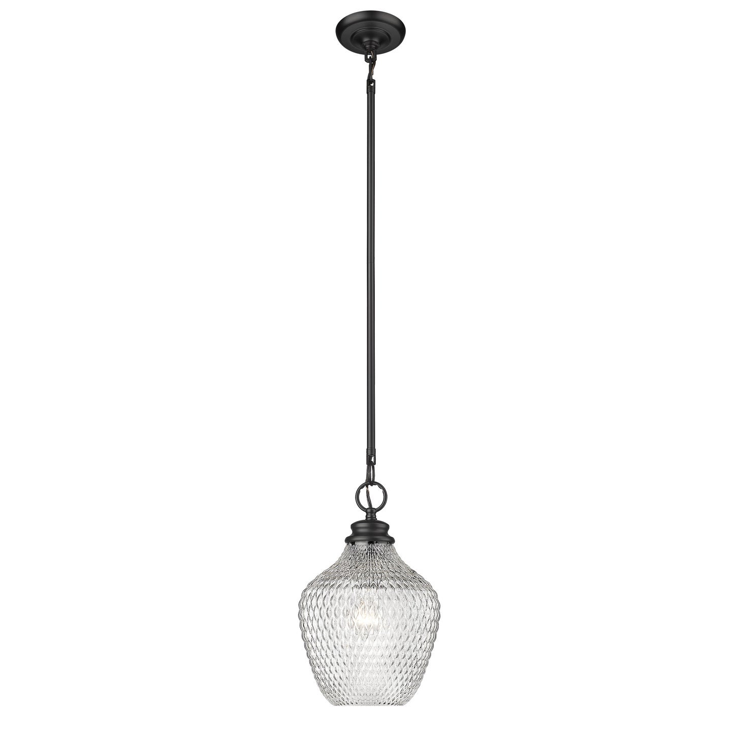 Lydia Transitional Black Medium Pendant with Clear Shade