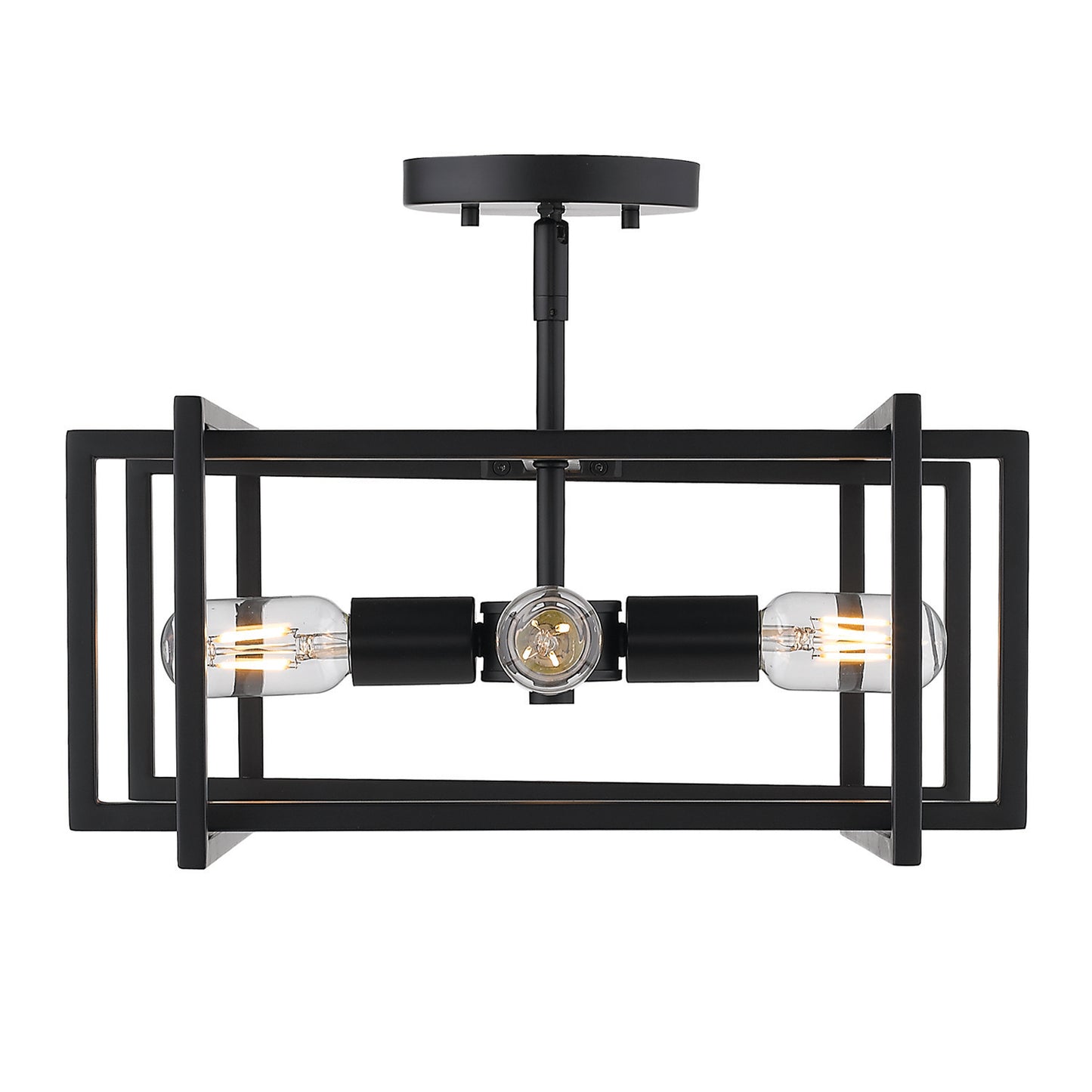 Wilshire Modern Black Semi-Flush