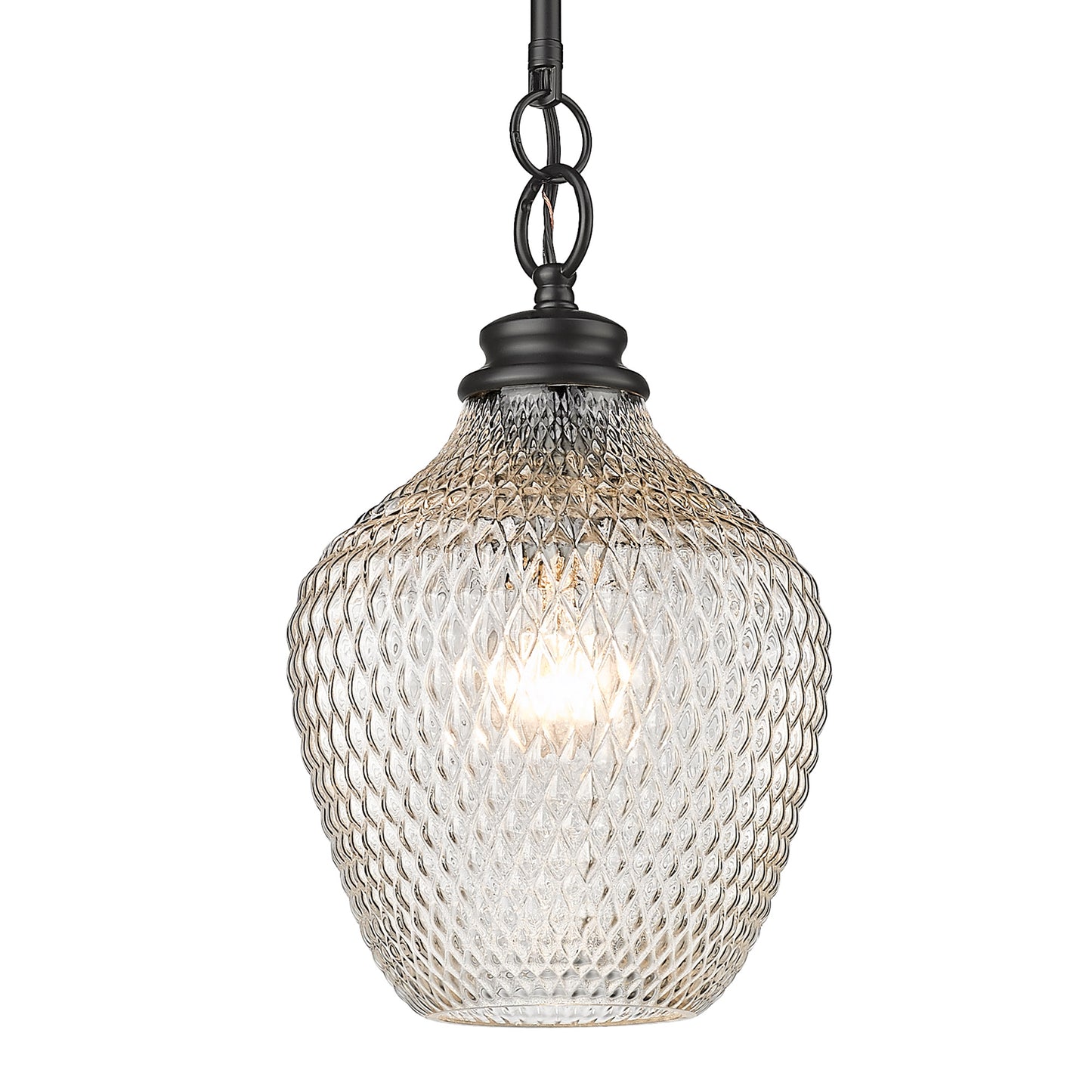 Lydia Transitional Black Medium Pendant with Clear Shade