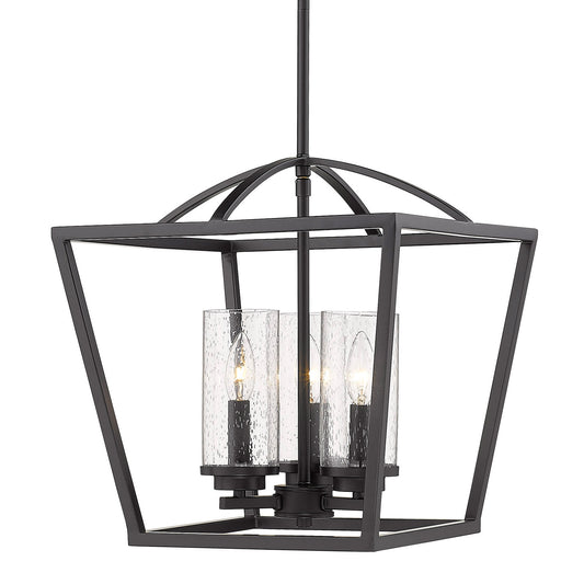 Marlowe Modern Black 3 Light Pendant with Clear Shade