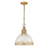 Darla Rustic Gold Medium Pendant with Beige Shade