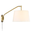 Mullen Modern Gold 1 Light Articulating Wall Sconce with White Shade